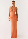 Ilaria Halter Maxi Dress Apricot