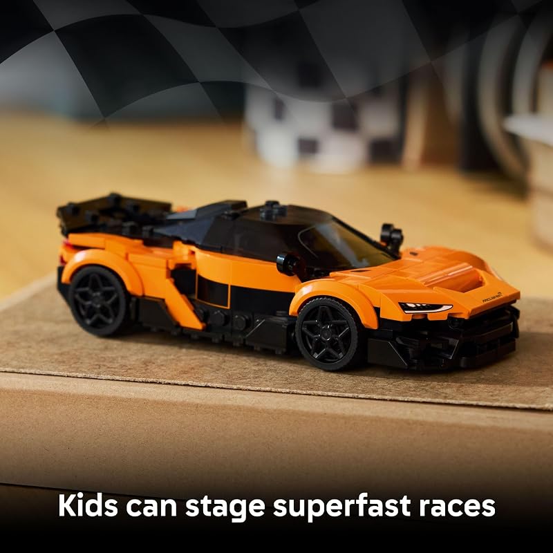 LEGO Speed Champions McLaren W1 Race Car Toy for Boys Girls Ages 9 Building Set for Pretend Play Display w 1 Driver Minifigure Gift Idea for Kids Supercar Fans 77257