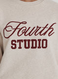 Oatmeal Fourth Studio Slogan Oversized Sweatshirt