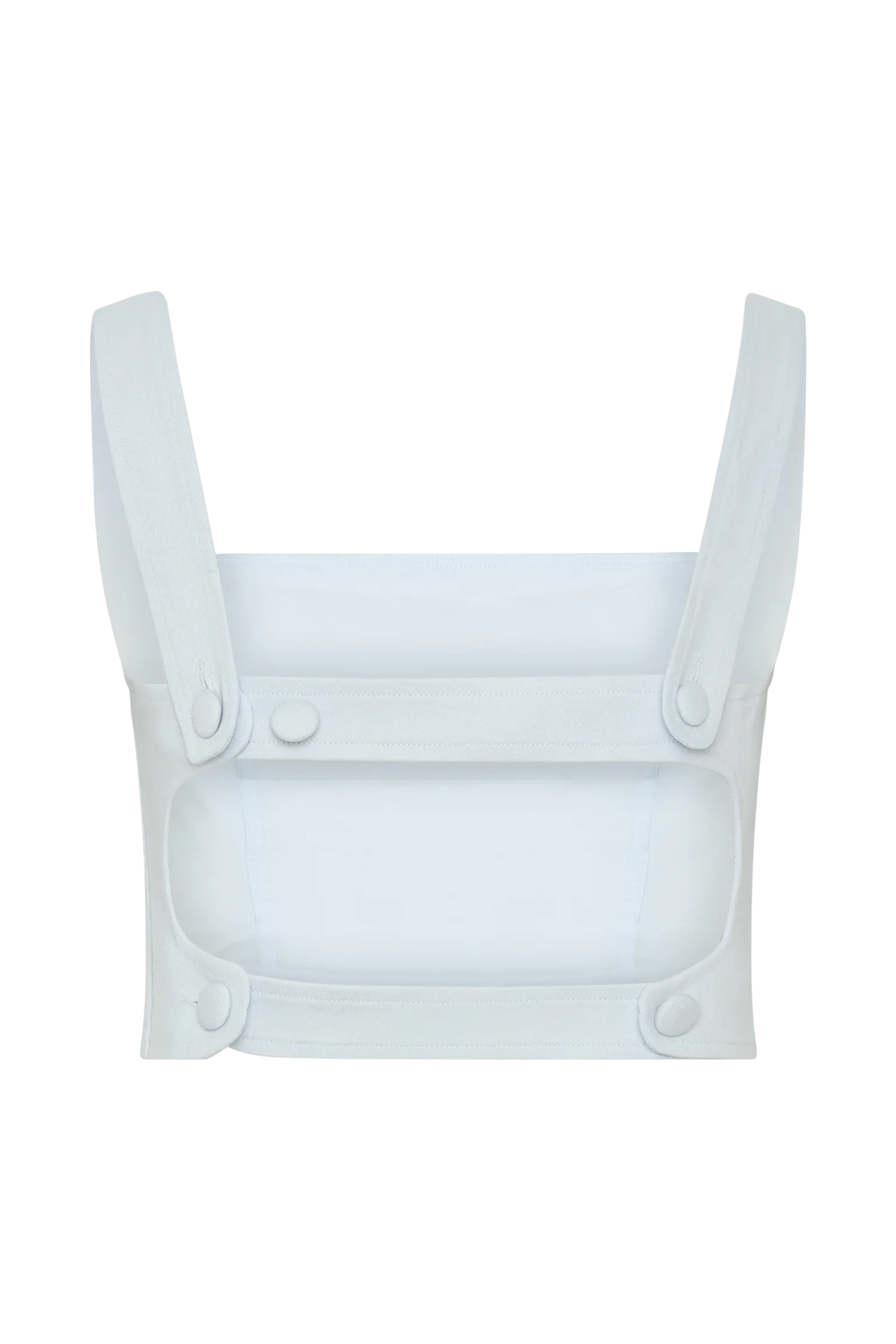 Josephine Crop Top With Open Back Ice Blue