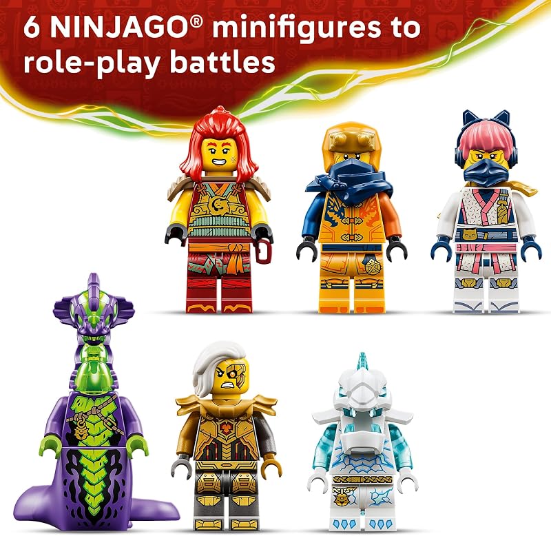 LEGO NINJAGO Wyldfyres Transforming Dragon Mech 71868 Building Toys for Boys Girls Ages 9 Mech Action Figure Dragon Toy Pretend Play 6 Minifigures 821 pieces Gift Idea