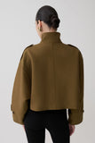 Rue Funnel Neck Bomber Jacket Khaki