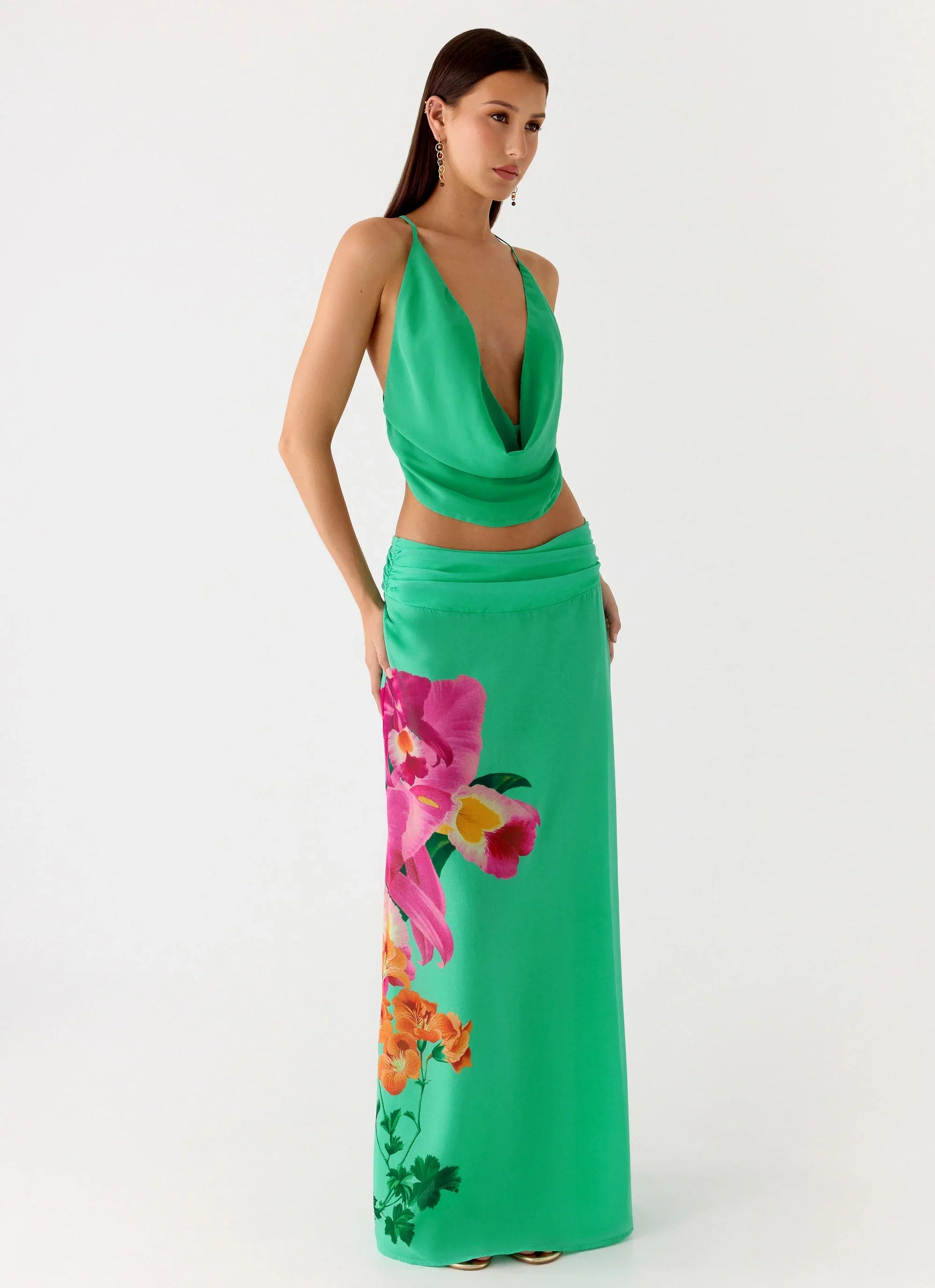 Blushing Bloom Maxi Skirt Jungle Bloom