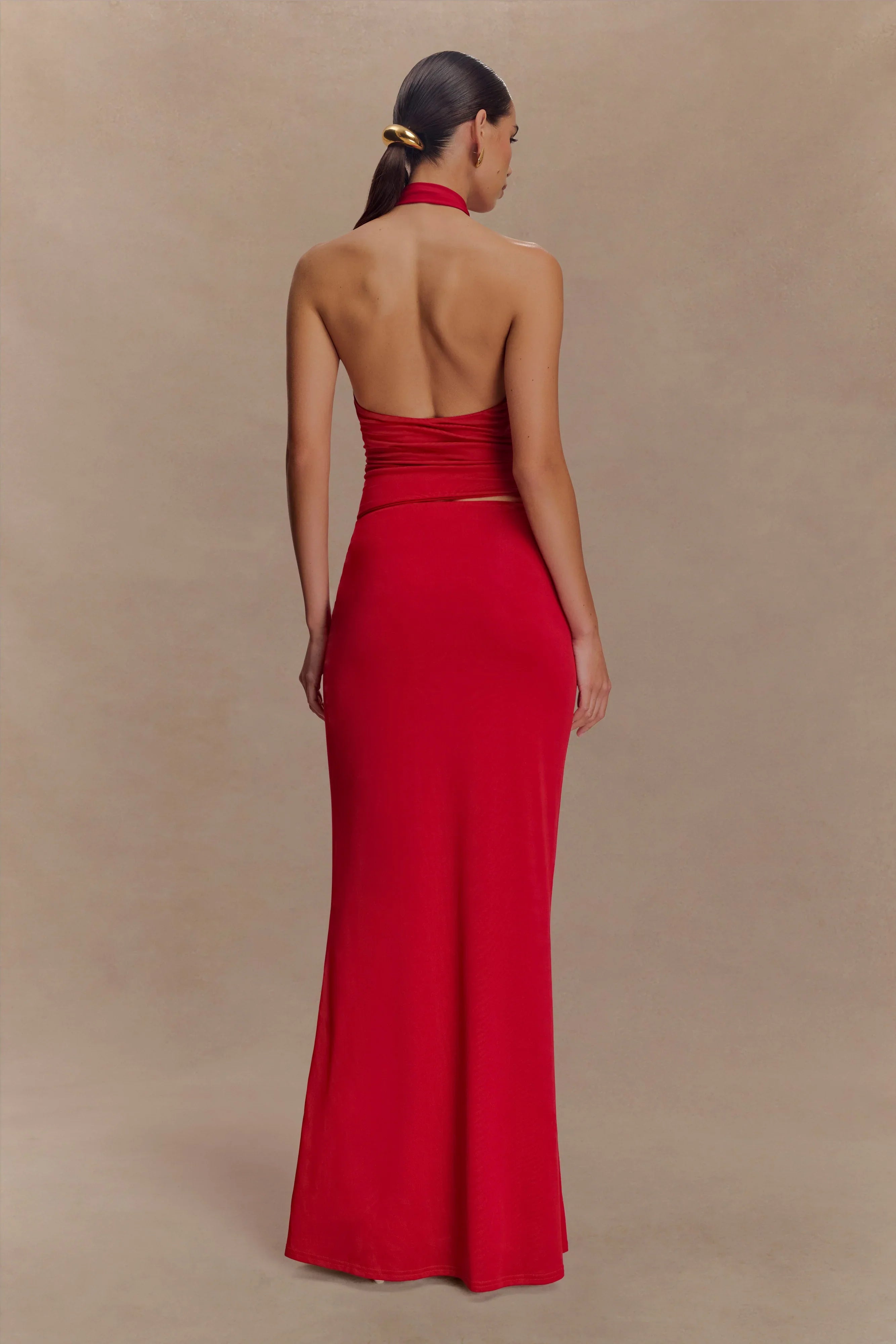 Mariposa Slinky Halter Top Red