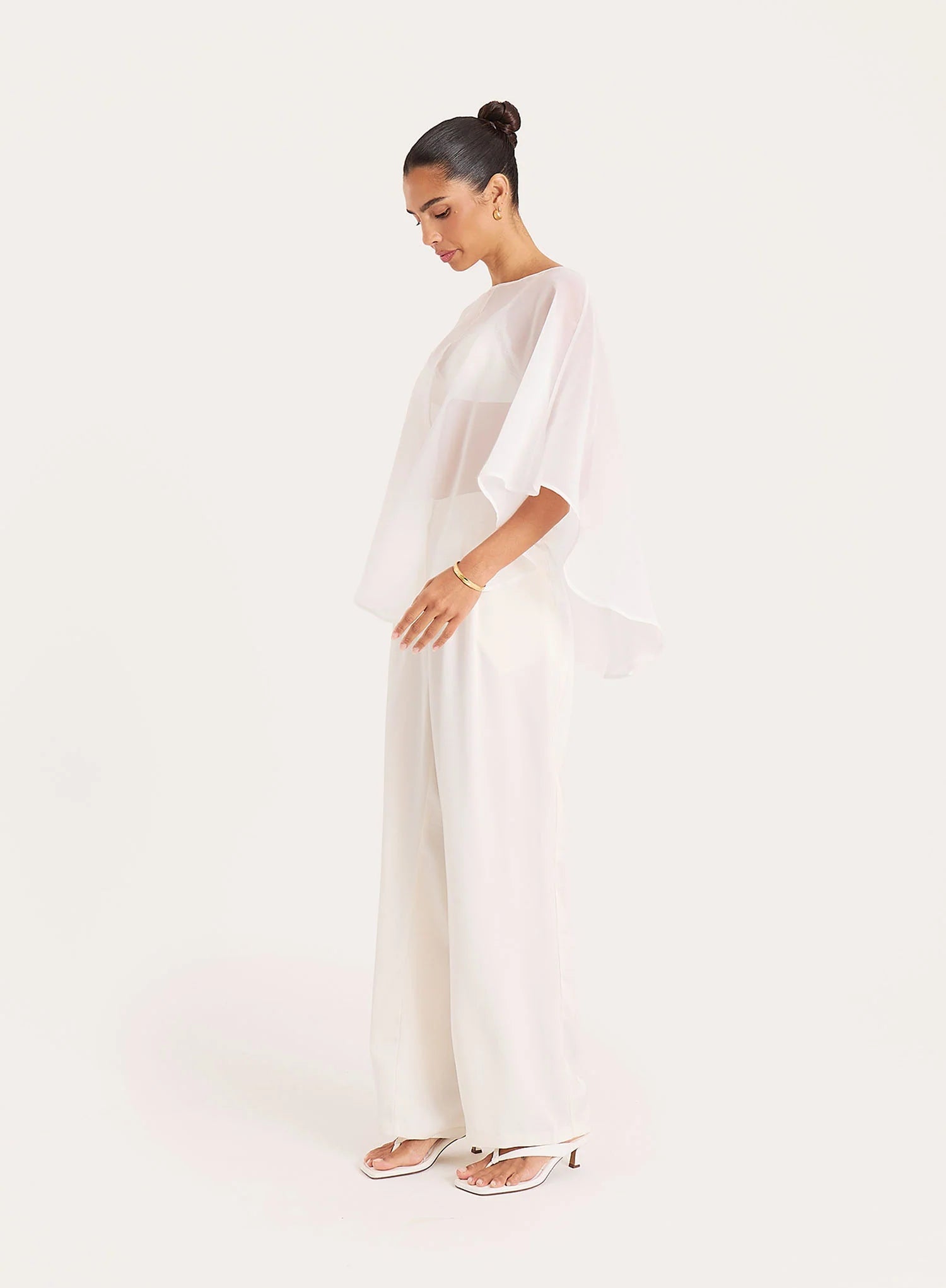 Cream Sheer Cape Top