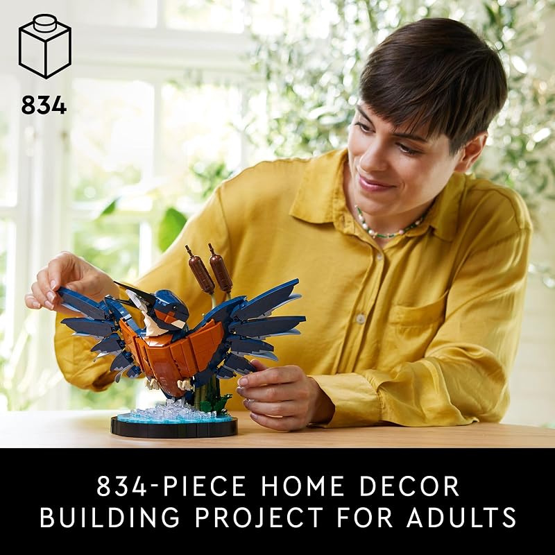 LEGO Icons Kingfisher Bird Model Creative Set for Adults to Build and Display Relaxing Project for Bird Lovers Enthusiasts Ideal Gift for Home and Office Décor 10331
