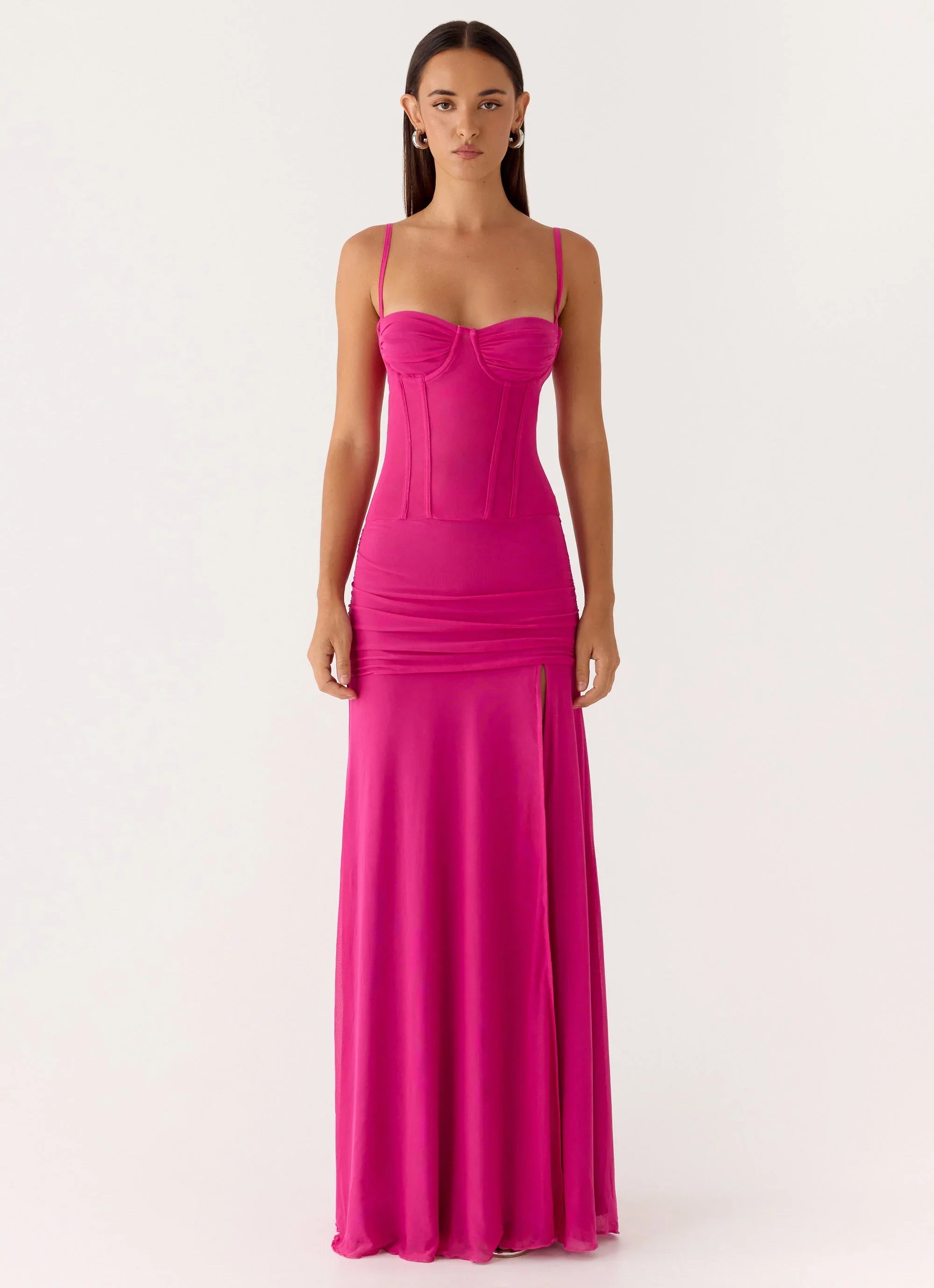 Viene Corset Maxi Dress Fuchsia