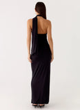 Velvet Vacation Scarf Maxi Dress Black