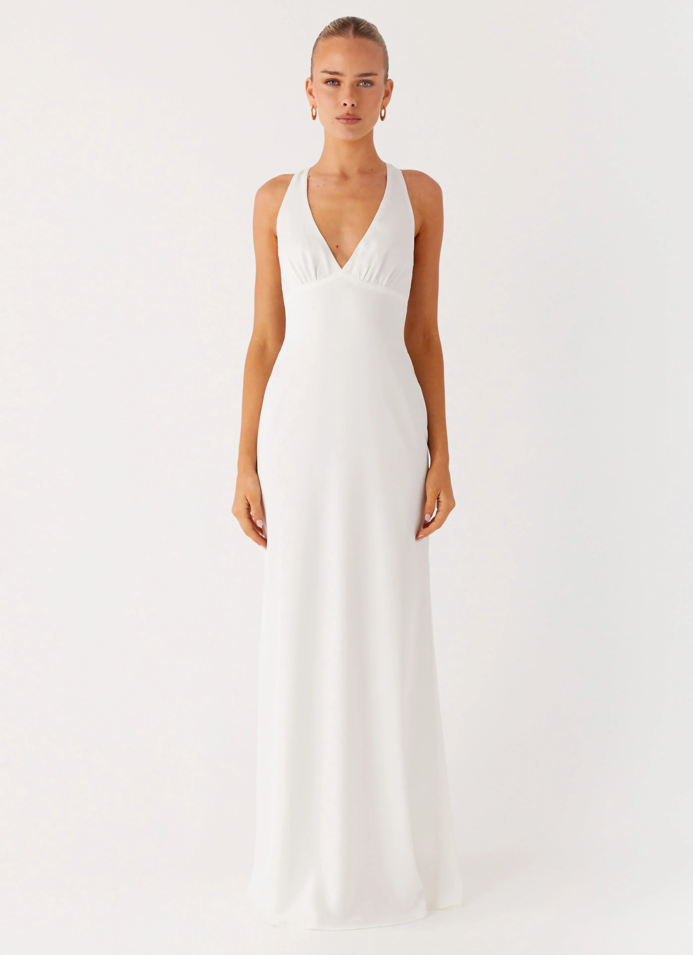 Desi Halterneck Maxi Dress White