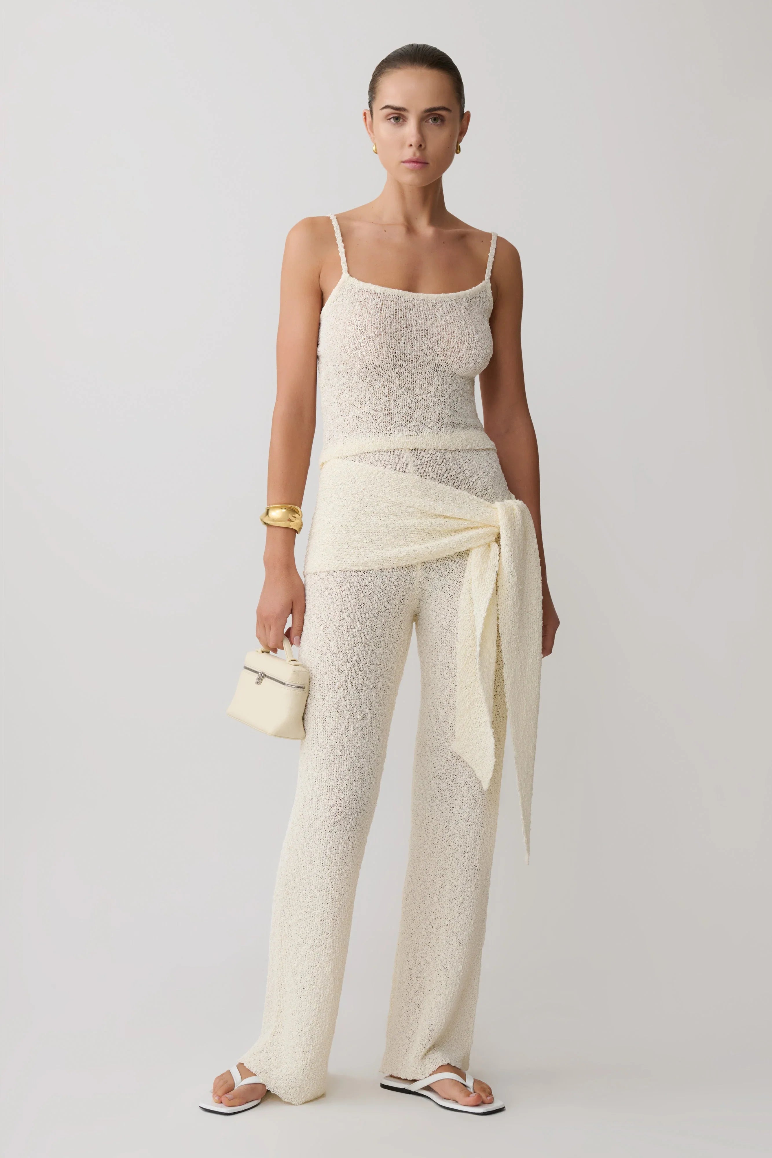 Mattais Boucle Knit Top Ivory