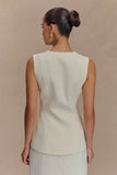 Angelie Suiting Vest Top Ivory