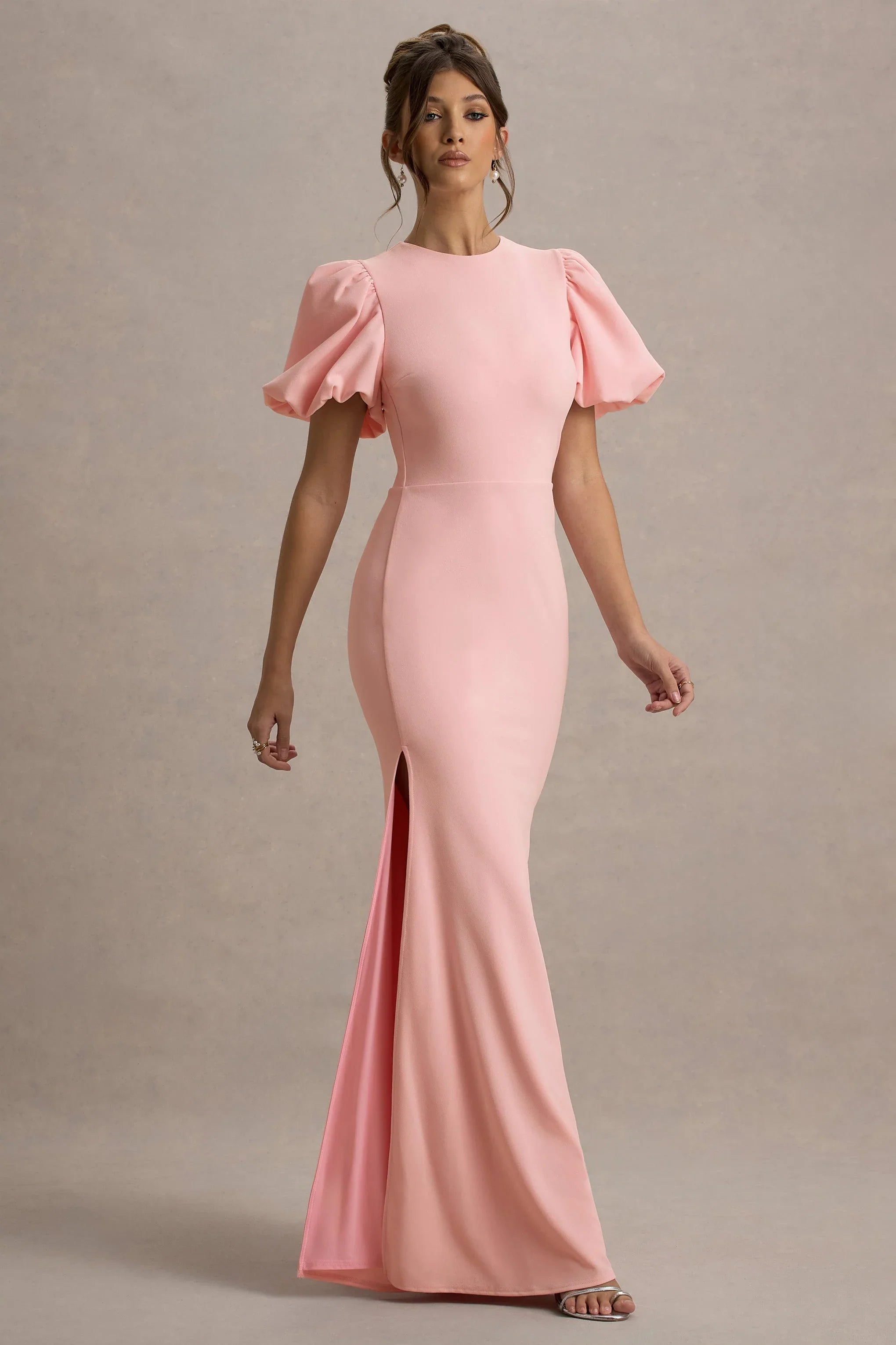 Love Letters Pink Puff Sleeve Maxi Dress