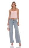 Bow Mesh Bustier in Pink