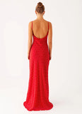 Pareo Maxi Dress Red Polka Dot