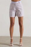 Florenza Mauve Lace High Waist Tailored Shorts