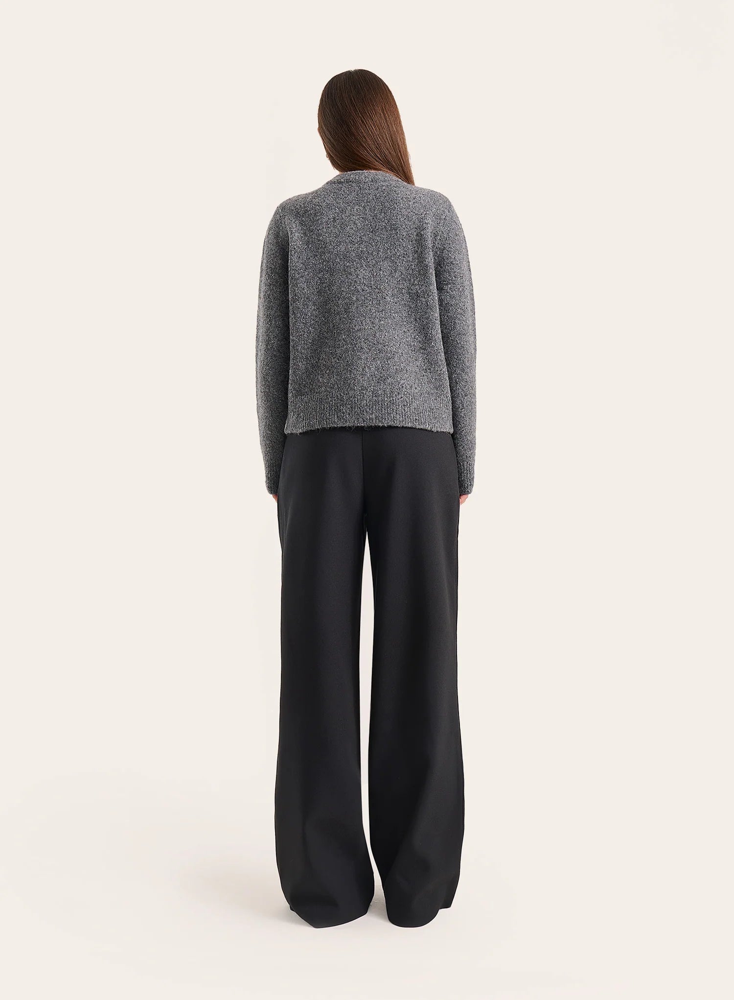 Dark Grey Double Layer Knitted Cardigan