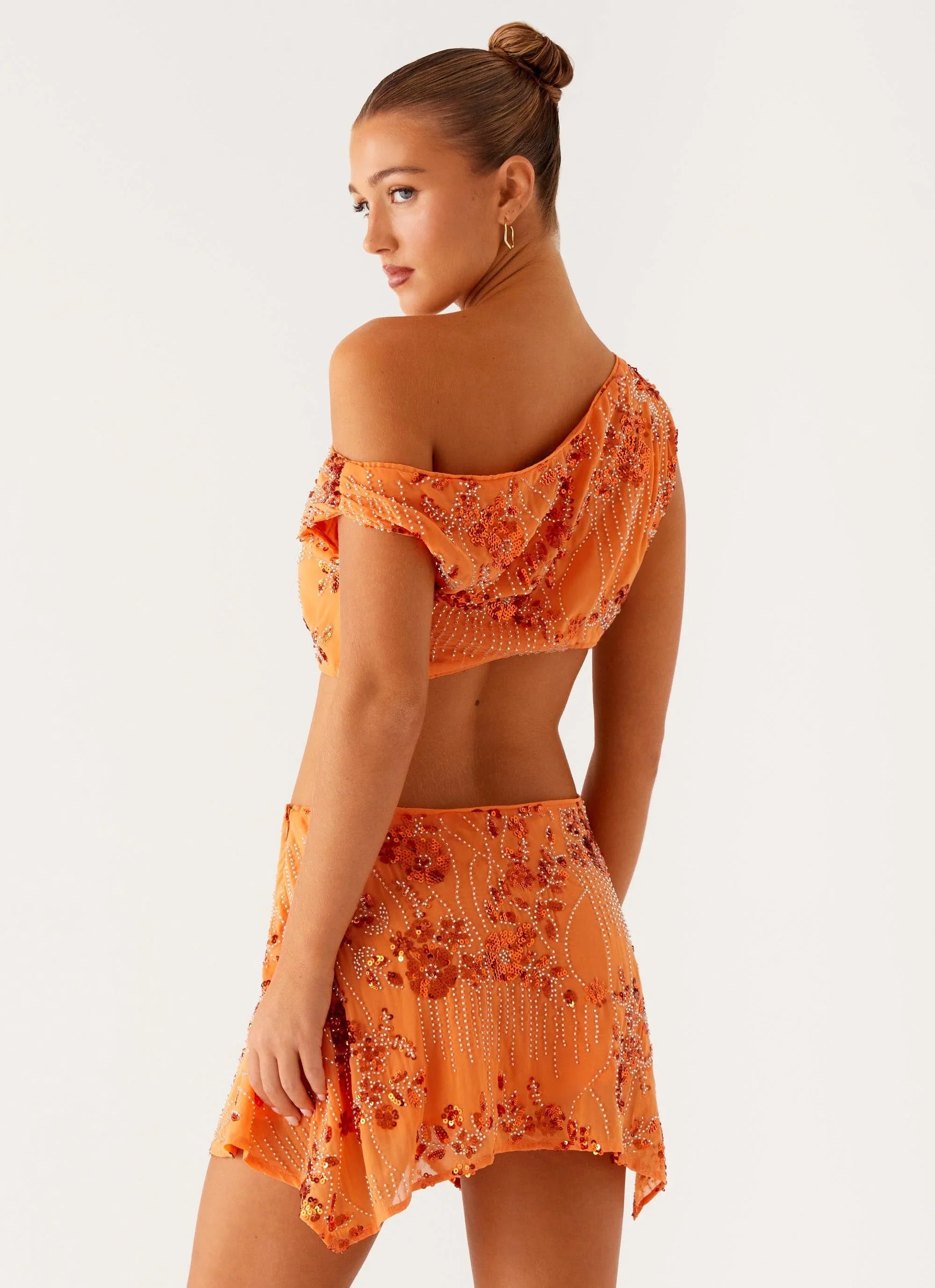 Aletta Sequin Mini Dress Orange