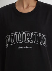 Black Oversized Fourth Applique T