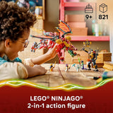LEGO NINJAGO Wyldfyres Transforming Dragon Mech 71868 Building Toys for Boys Girls Ages 9 Mech Action Figure Dragon Toy Pretend Play 6 Minifigures 821 pieces Gift Idea