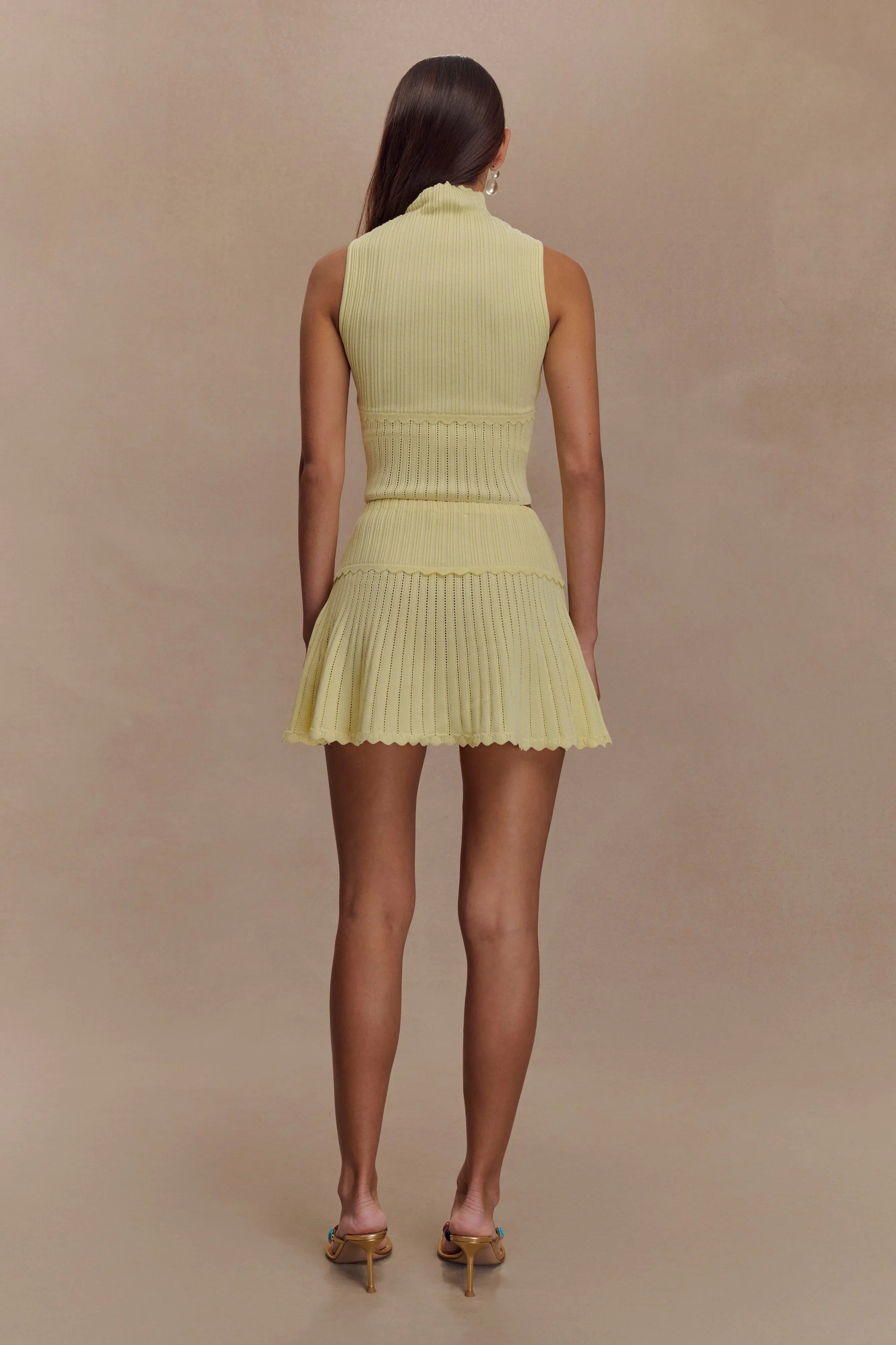 Indy Pointelle Knit Top Lemon