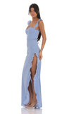 Ruffle Maxi Dress in Powder Blue