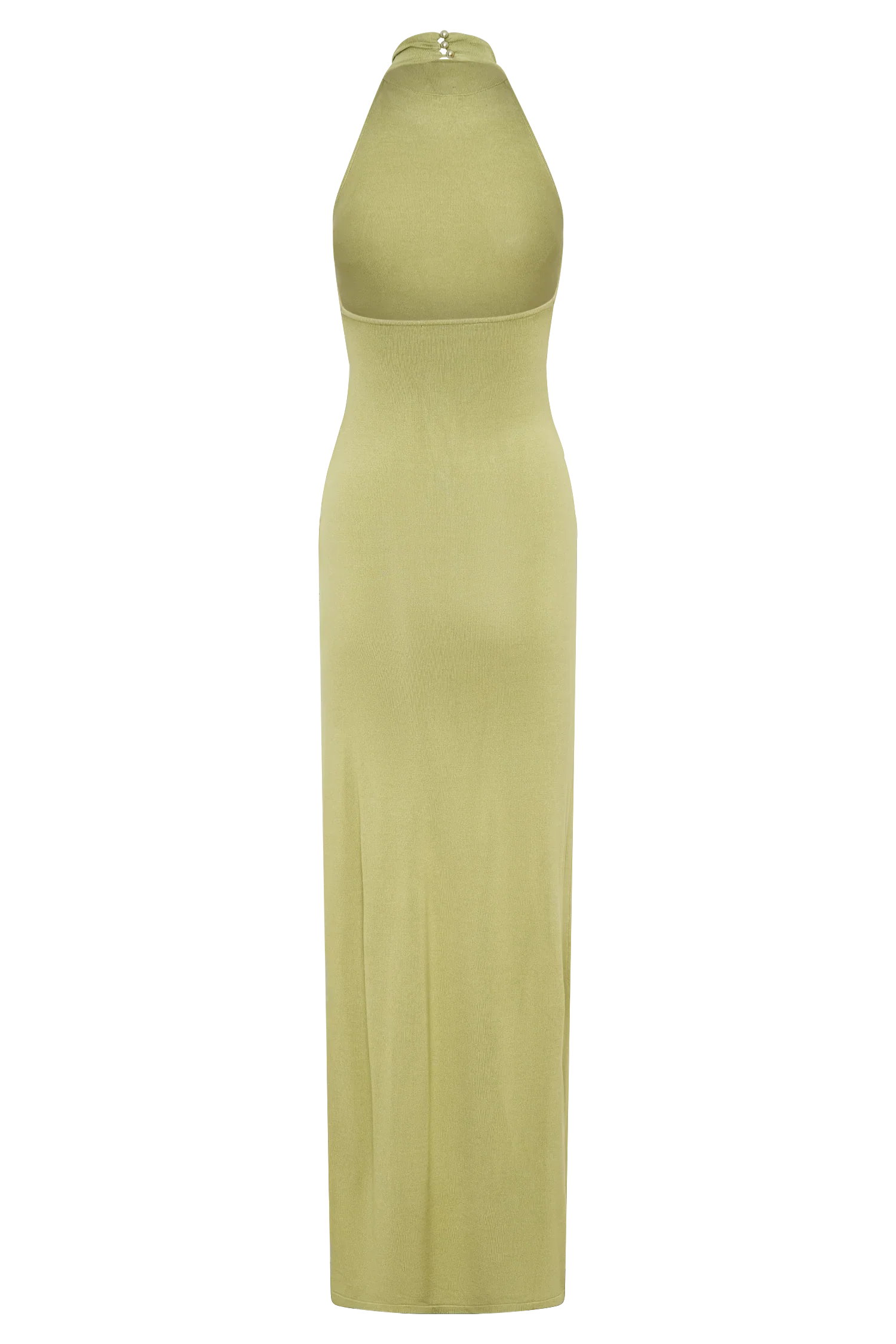 Cindylou Halter Knit Maxi Dress Light Olive