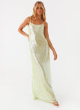 Higher Level Sequin Maxi Dress Mint
