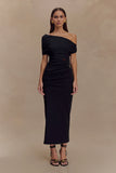 Kendra Scuba Jersey Midi Dress With Hardware Black