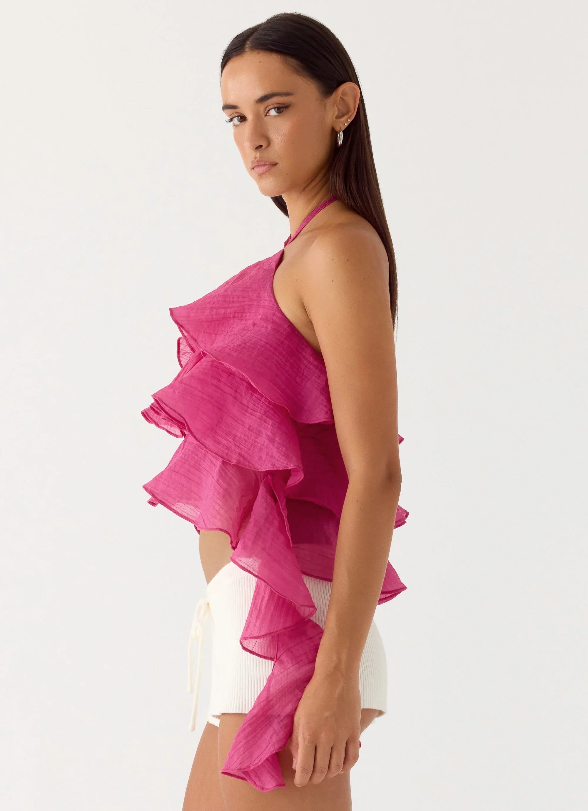 Inna Frill Halter Top Fuchsia