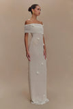 Brynn Orchid Knit Maxi Dress Ivory