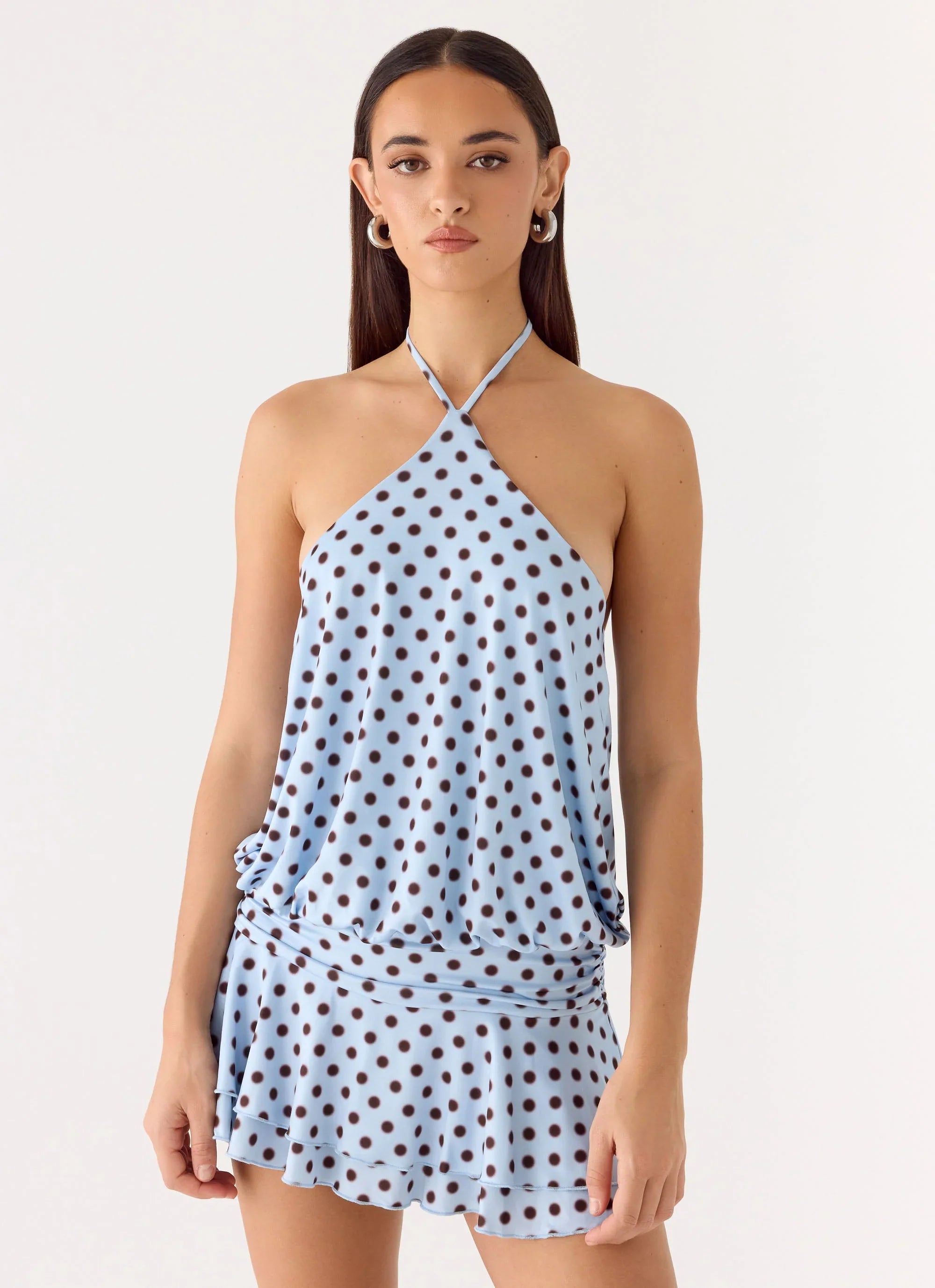 Keay Mini Dress Blue Mocha Dot