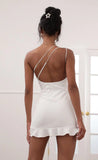 Shoulder Ruffle Dress in White