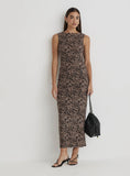 Leopard Print Mesh Maxi Dress Derry