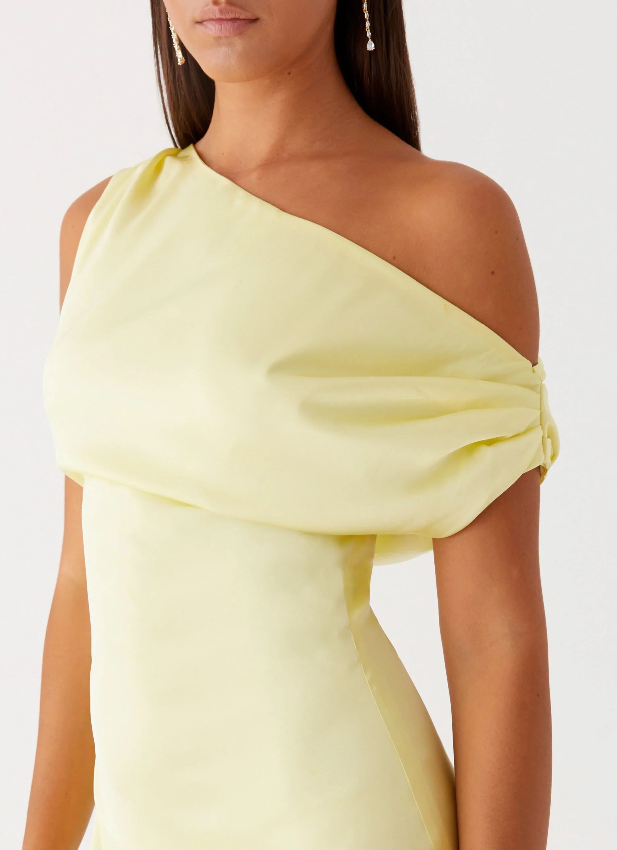 Heart Of Glass Satin Maxi Dress Yellow