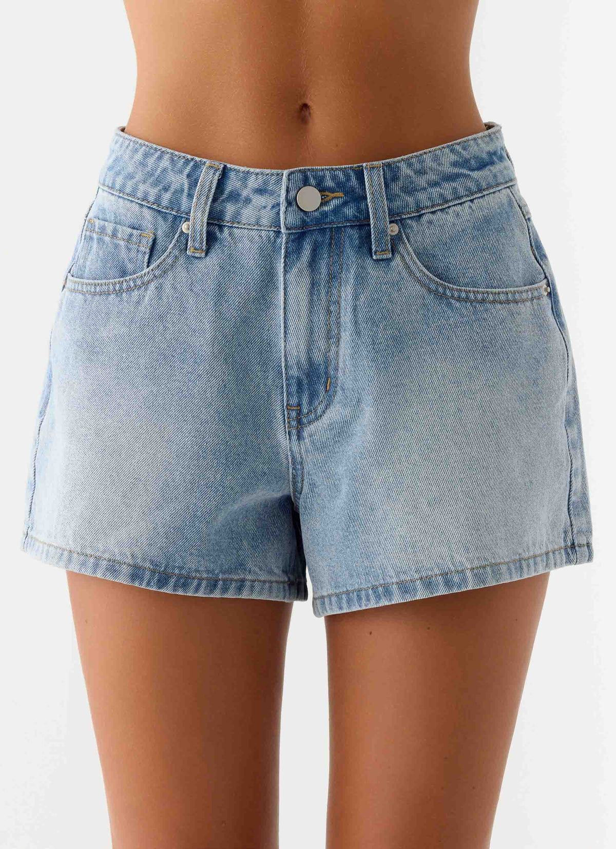 Owen A Line Denim Shorts Light Blue Wash