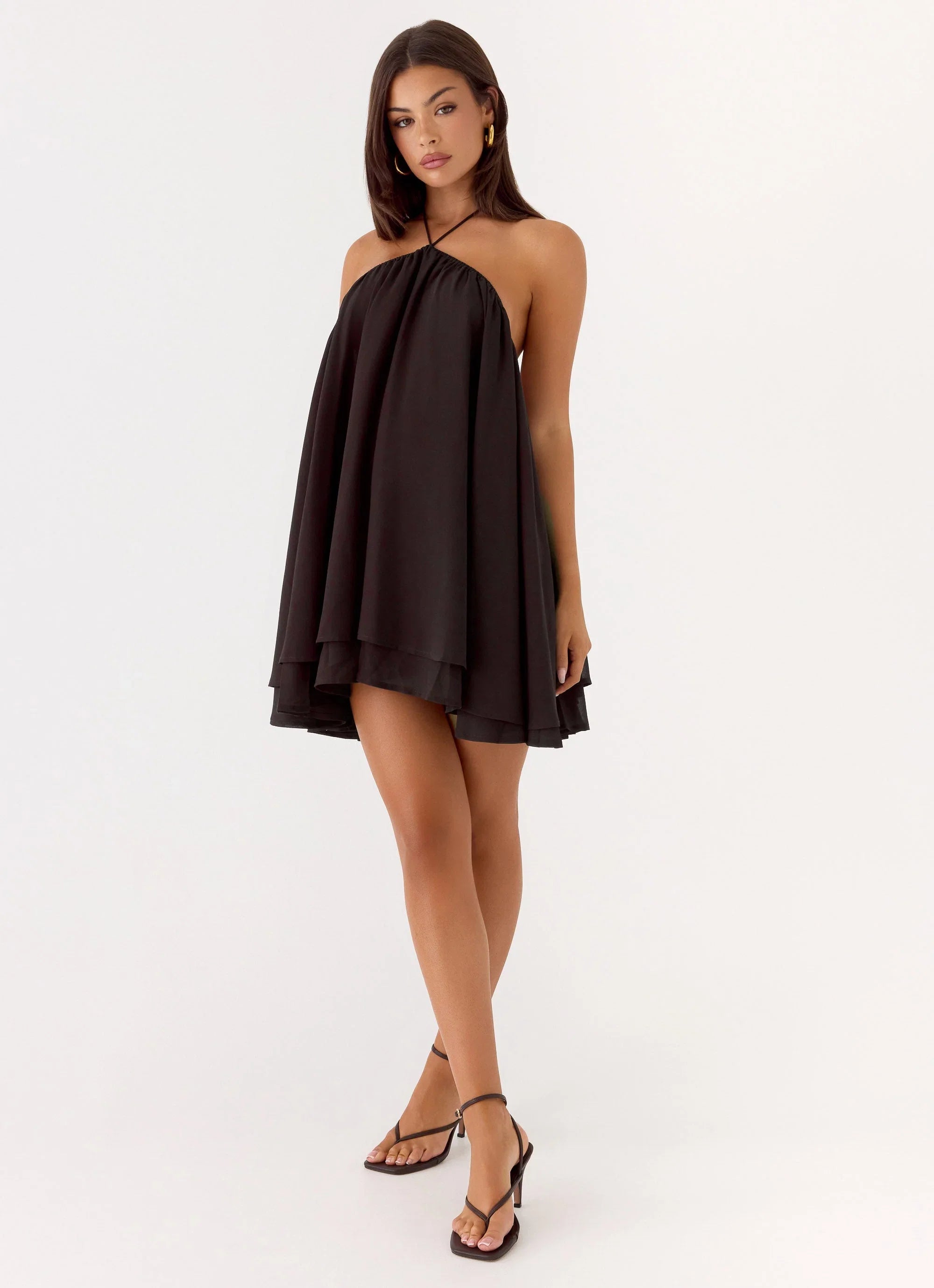 Alicelle Halter Mini Dress Chocolate