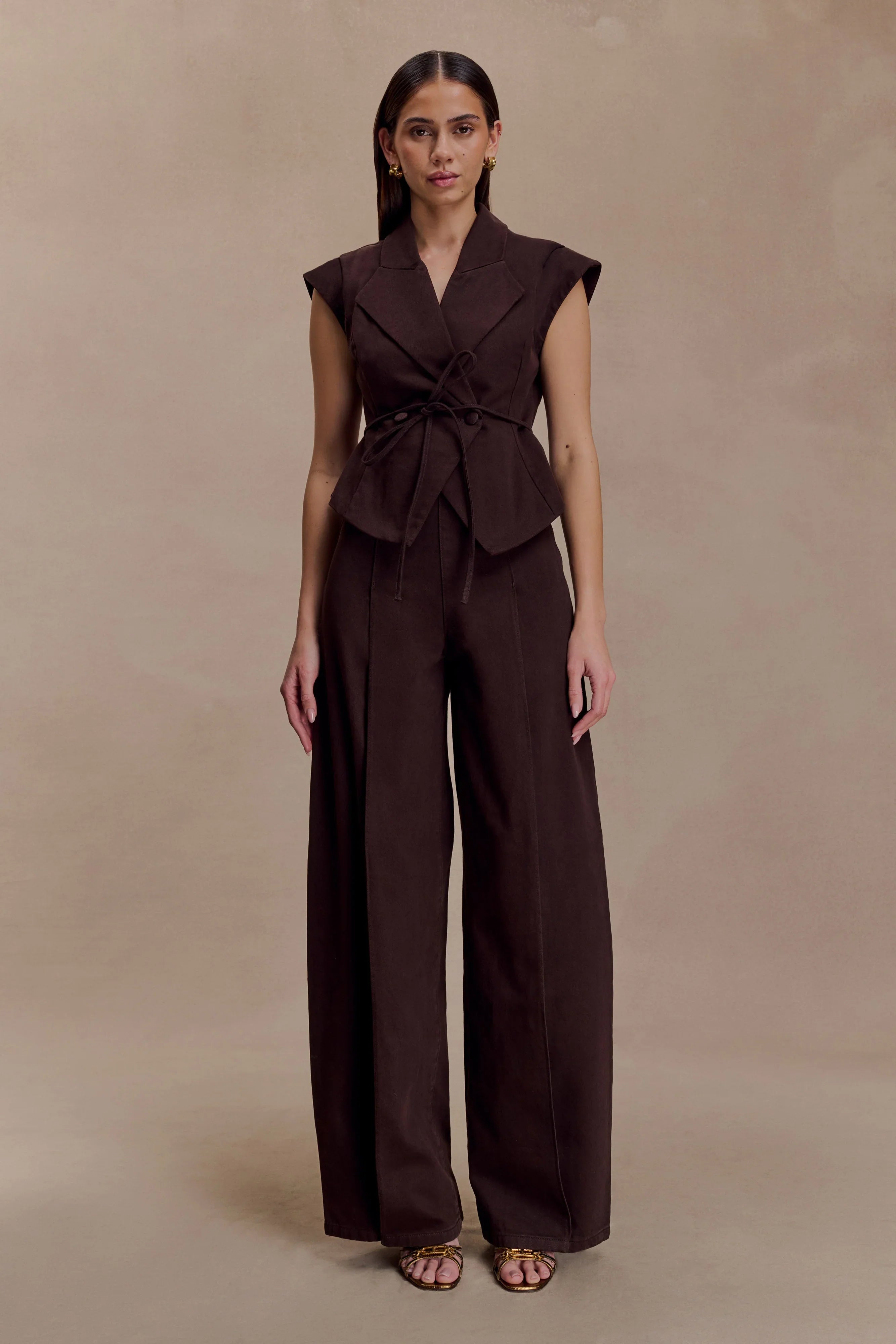 Beatrix High Rise Denim Jeans Chocolate