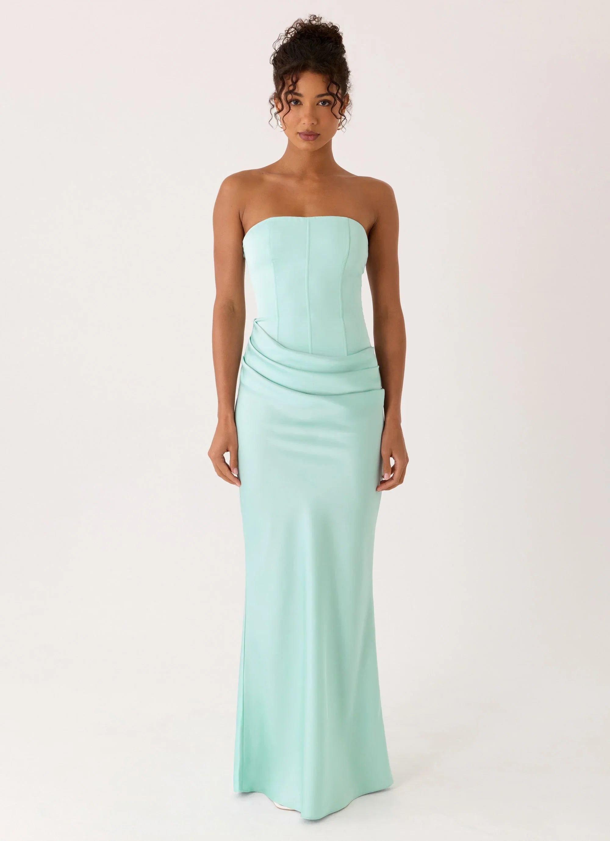 Adara Corset Maxi Dress Aqua