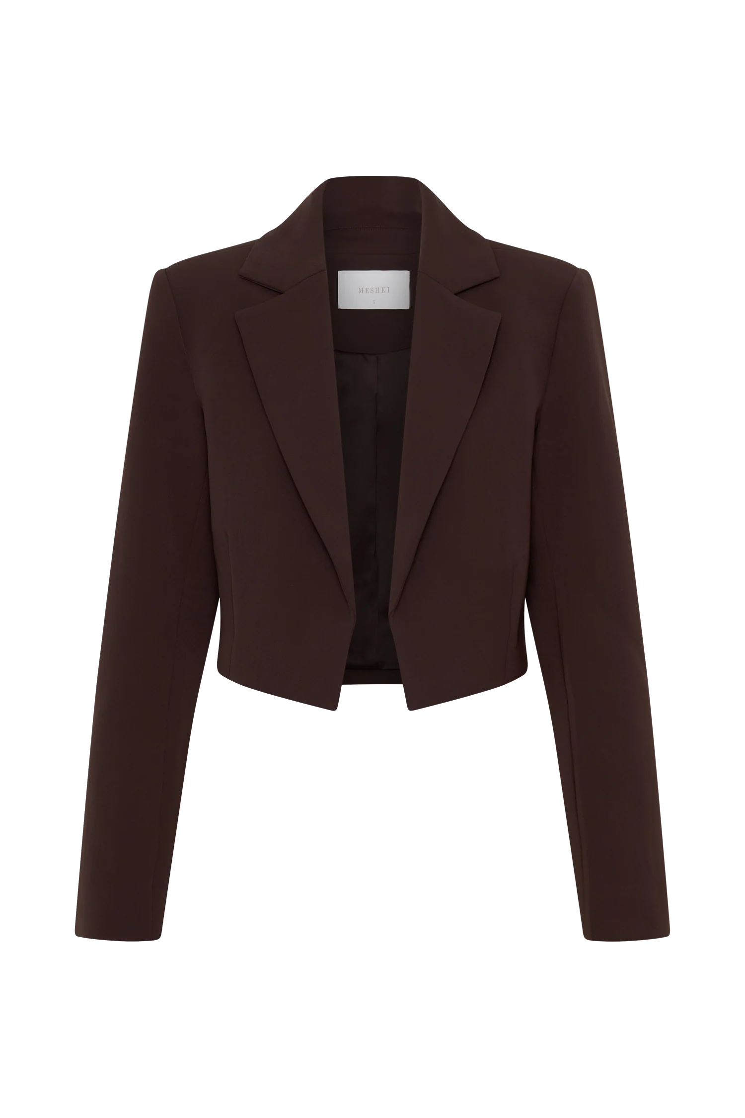 Simone Cropped Suiting Blazer Dark Chocolate
