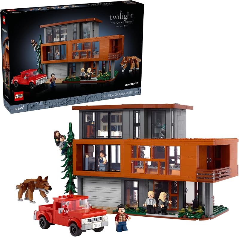 LEGO Ideas Twilight The Cullen House Collectible Set for Adults 18 DIY Fantasy Craft for Book Lovers Edward Bella Jacob 4 More Minifigures Gift Idea for Fans of the Movies 21354