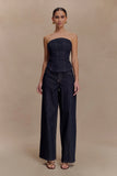 Monte Strapless Denim Corset Washed Indigo Blue