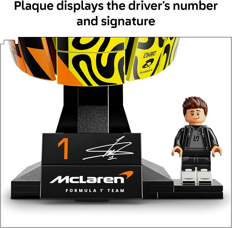 LEGO Editions McLaren MasterCard F1 Team Lando Norris Helmet Building Set for Adults Ages 18 F1 Bedroom Office or Shelf Decor for Fans Gift for Men Women 43023