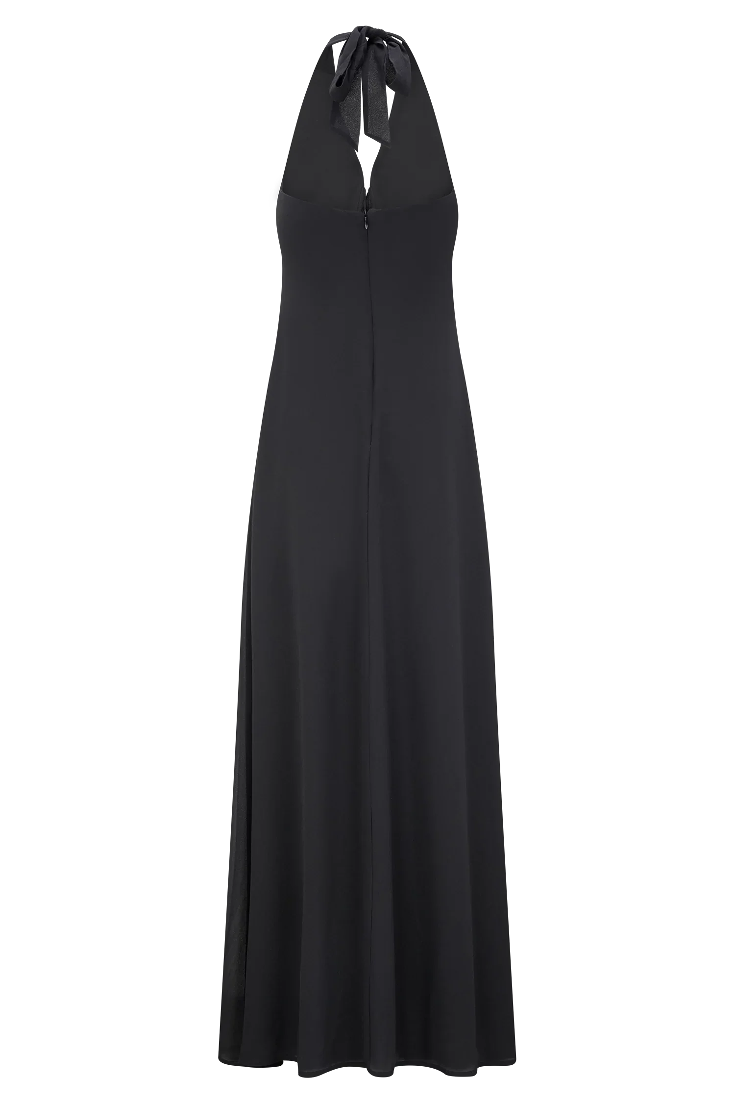 Malakhai Chiffon Halter Maxi Dress Black