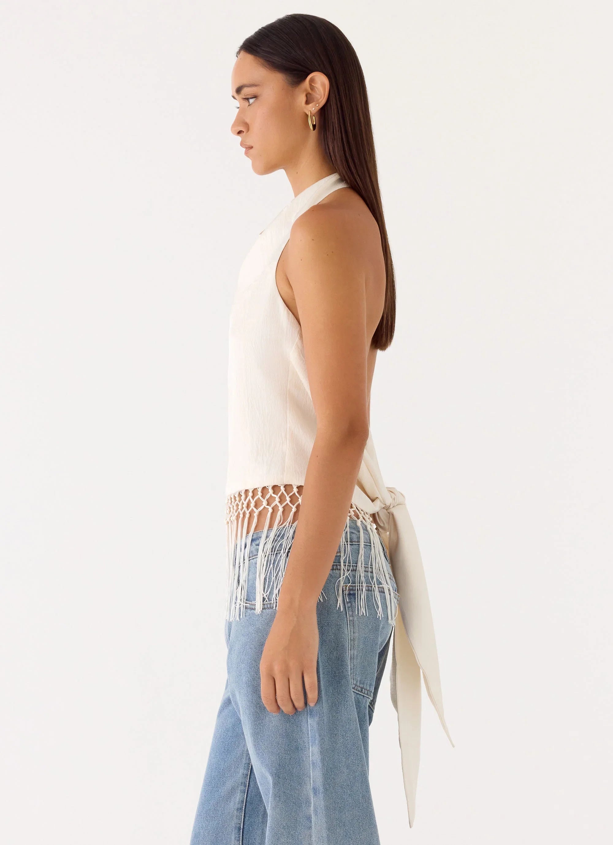 Mania Tassel Top Ivory