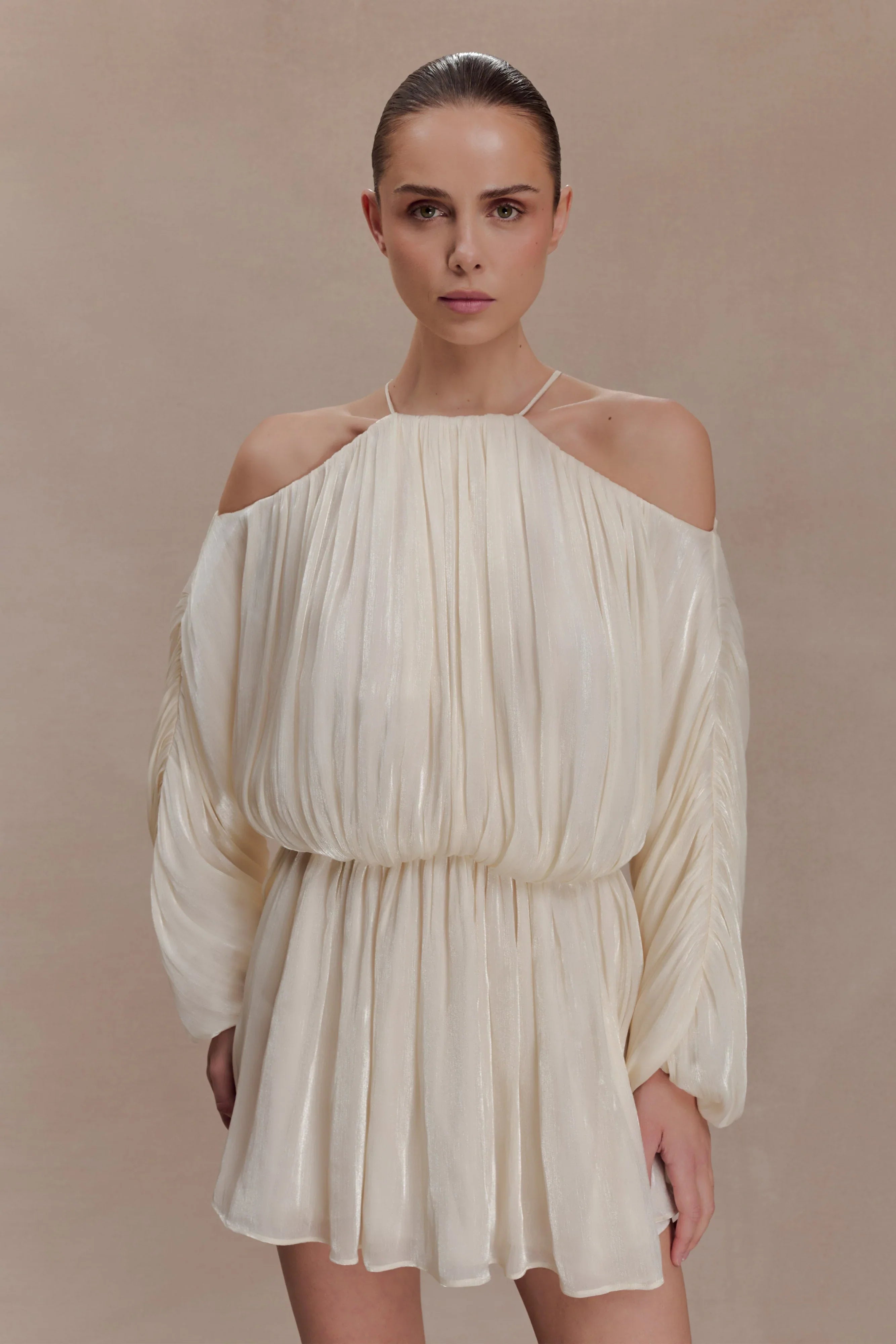 Minna Halter Mini Dress Opal White