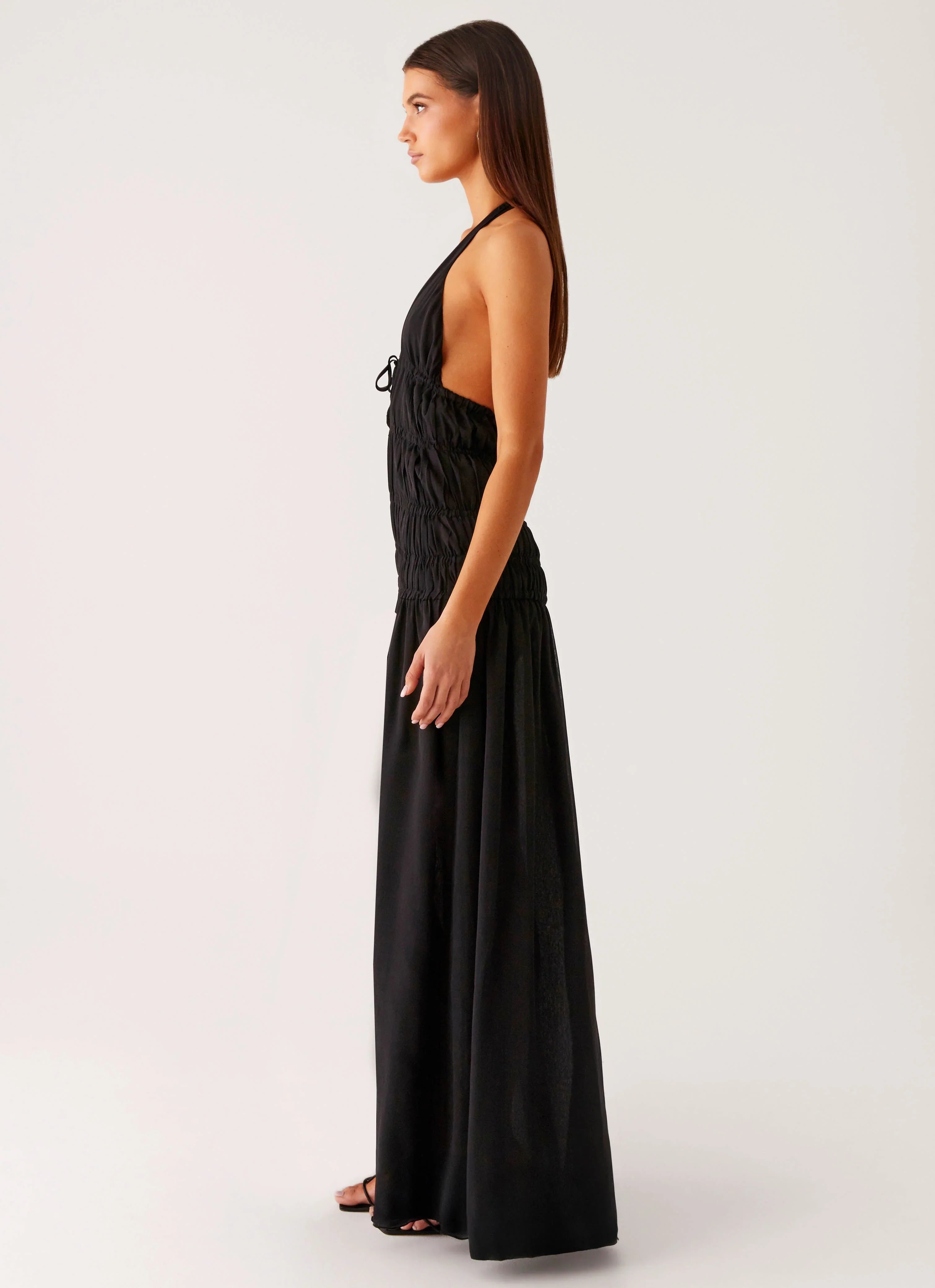 Dione Halter Maxi Dress Black