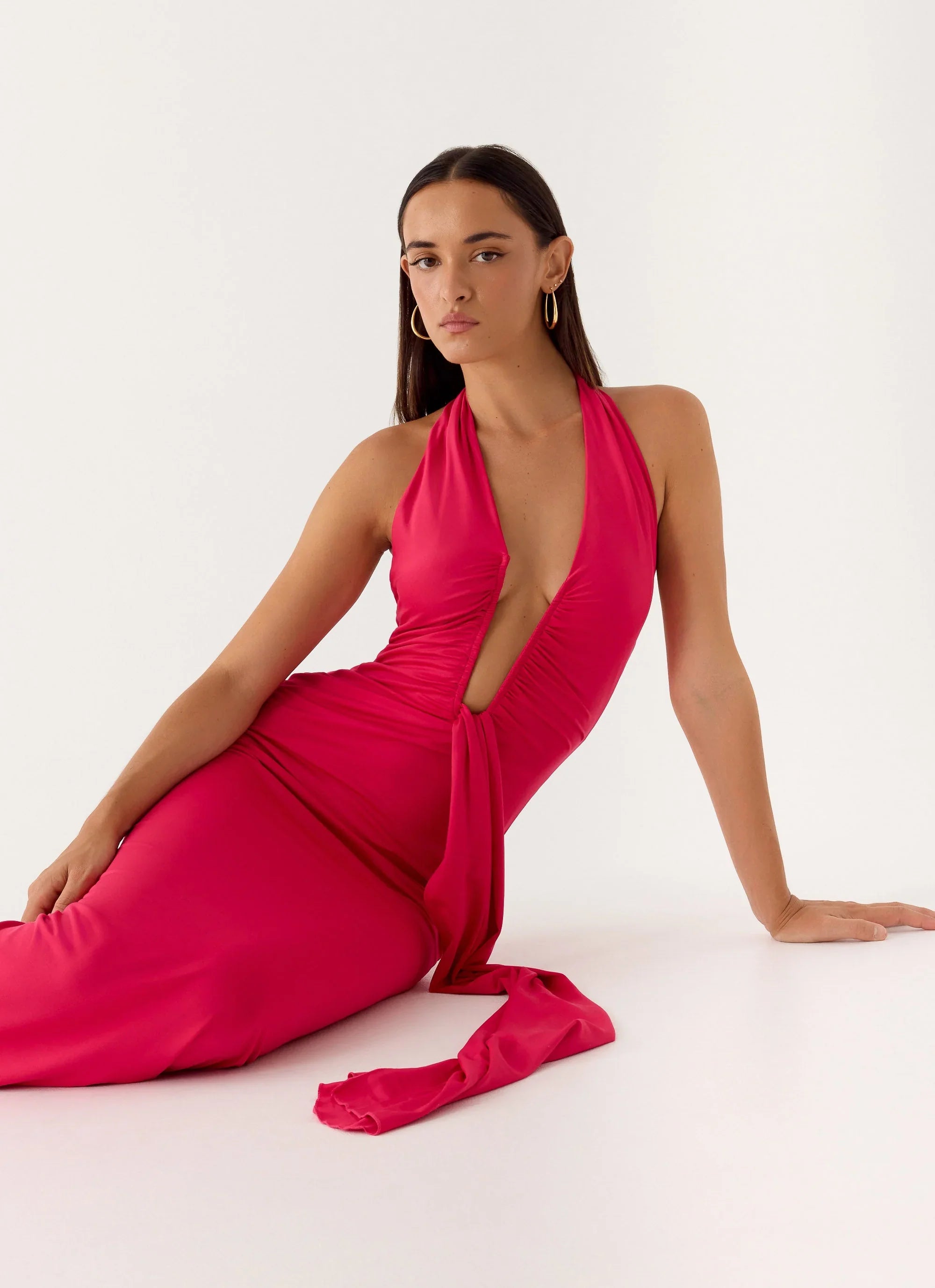 Emiliana Maxi Dress Red Magenta