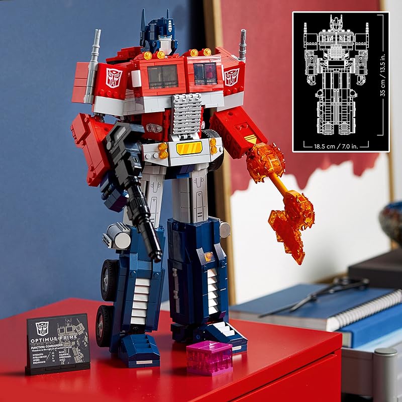 LEGO Icons Optimus Prime 10302 Transformers Figure Set Collectible Transforming 2 in 1 Robot and Truck Model Building Kit for Adults Perfect for Display or Play