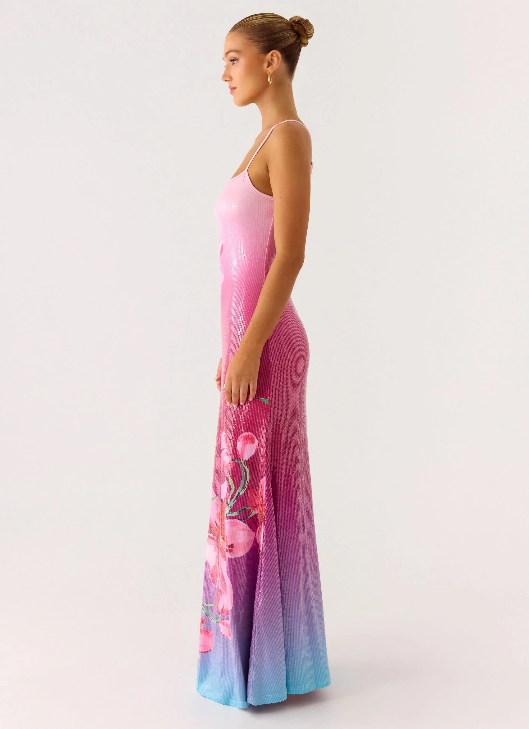 Ariaz Sequin Maxi Dress Ombre Reef