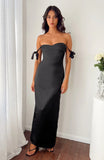 Sheridan Black Satin Maxi Dress